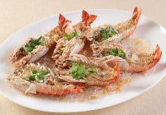 鬼手長海老のガーリックソース蒸し