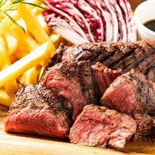 【歓送迎会にも♪】黒毛和牛門崎熟成肉ステーキ飲み放題コース　※飲み放題120分(L.O.90分)