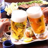 キンキンに冷えたビールと九州料理は相性抜群です♪