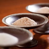 3種の塩と天つゆ
￣￣￣￣￣￣￣￣￣