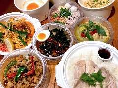 ガパオ、グリーンカレー、まぜそば、カオマンガイ、パッタイ他