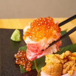 極上の和牛肉寿司を堪能。ウニ&イクラも。【北海道】