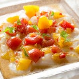 北海生たこカルパッチョ
自家製フレッシュトマトソース