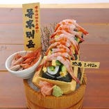 ◆名物料理◆暑寒別岳甘海老ぶっかけ階段寿司！