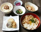 季節の天ぷらと四万十鶏うどん御膳