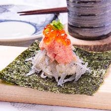 海鮮三色握らな寿司(生しらす/ネギトロ/いくら)