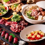 【2時間飲み放題付】鍋料理/肉5種盛り合わせほかボリューム満点！ 贅沢コース〈全8品〉4,980円(税抜)