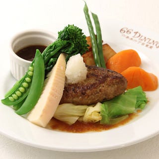 66DINING 六本木六丁目食堂 浅草EKIMISE店_季節野菜の手ごねハンバーグ