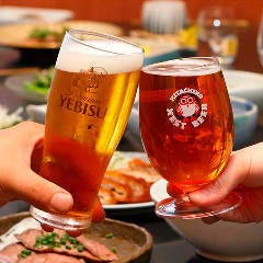 日本酒のワンダーランド 季節料理 九NINE_ビールで乾杯