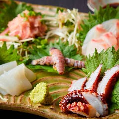 日本酒のワンダーランド 季節料理 九NINE_その日に仕入れた刺身を8種ご用意しております。日本酒と一緒に