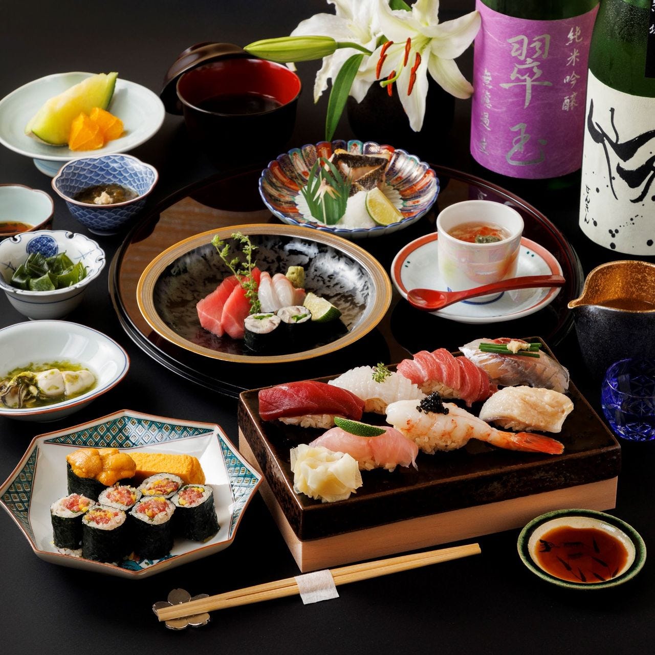 厳選した旬のネタを江戸前寿司で
堪能する本日のおまかせコース