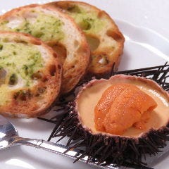 【すぐでる！】うにプリン ガーリックトースト添え