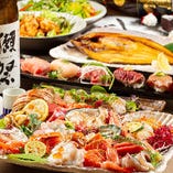 肉寿司や旬の鮮魚など本格和食料理を取り揃え！