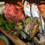 柳川市場の魚屋さんから仕入れた鮮魚