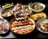 職人が握る本格寿司と名物刺盛りが主役のコース