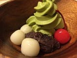 白玉あずきの抹茶ソフト