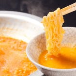 テッチャン鍋の〆はやっぱり麺♪
