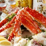 ●　北海・本タラバ蟹の姿造り：１日・５食 完全限定。王道のタラバ姿造り。