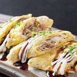 「大阪名物　とんぺい焼」大阪が生んだ一品！豚肉を卵で巻いたシンプルな料理は必見です！！