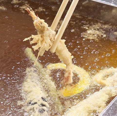米油100％で揚げるヘルシー天ぷら！
