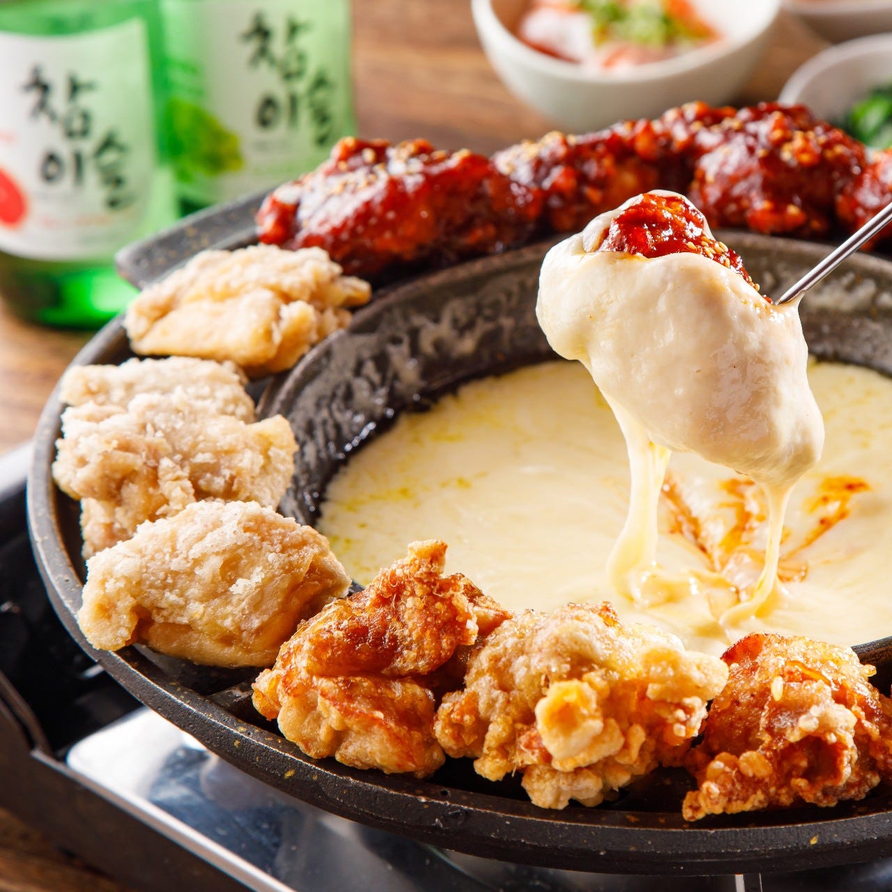 食べ放題 チーズたっぷりufoチキン等選べるメイン付 さらに料理30種以上食べ放題3 278円の詳細 とろ りチーズ 韓国料理 全席個室 錦 Nishiki 梅田東通り店 東通り 堂山 韓国料理その他 ぐるなび