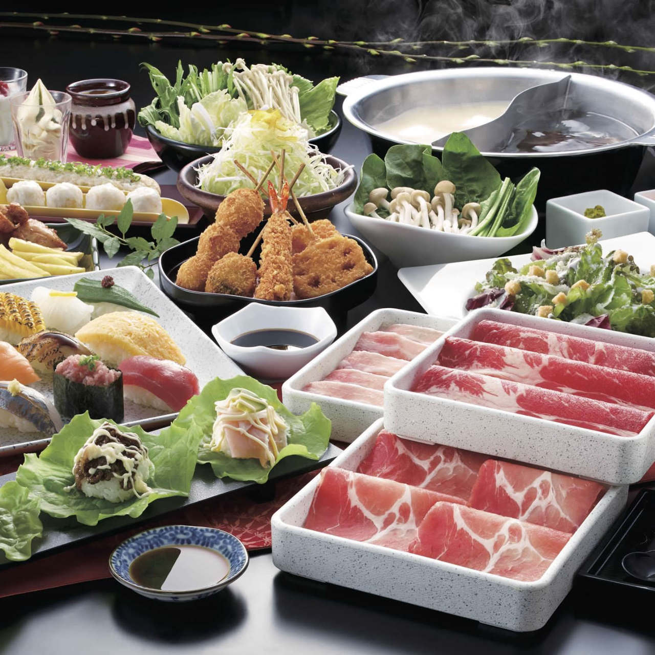 ゆず庵南浦和店 コース 牛しゃぶしゃぶ 寿司 料理長季節の逸品コース ぐるなび