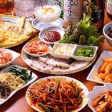 韓国冷麺や人気のチヂミなど全10品が味わえる「韓国料理コース」