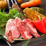 黒毛和牛や三元豚、神戸牛など、上質肉をご用意。