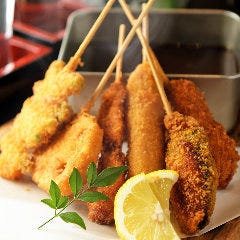 串揚げ各種（ソース・味噌・おろしポン酢・塩・タルタル）