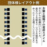 お膳と座椅子の着席スタイル
レイアウト一例
