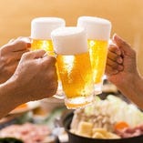 全コース3時間の飲み放題付き。楽しい時間をお過ごしください。