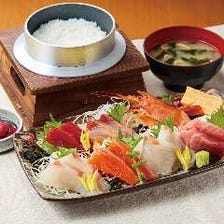 銀シャリと鮮魚のお刺身7種盛定食