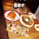 前菜からパスタ・ピザまで豊富なイタリアン料理