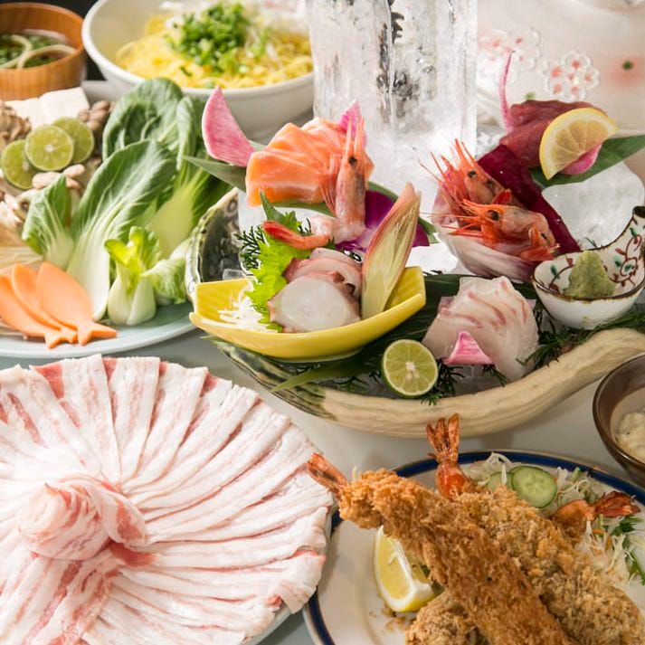 すなおや名物料理 鹿児島直送 黒豚しゃぶしゃぶ 400種類の最強飲放題 牡丹コース 4 500円 宴会の詳細 魚居酒屋 すなおや 西中島本店 西中島南方 居酒屋 ぐるなび