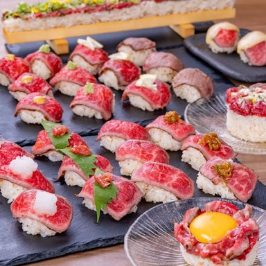 肉×鍋 肉寿司 豚しゃぶ 食べ放題 肉酒場やねん。なんば心斎橋店_【完全予約制★大満足】SNS映え◎選べるロングユッケ寿司付!90分!全10種肉寿司食べ放題♪