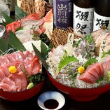 逸品揃いの日本酒と一緒に食す新鮮なお刺身。特別なひと時を満喫してください！