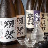 人気の『獺祭』『久保田』ほか、お魚に合う日本酒各種ご用意ございます