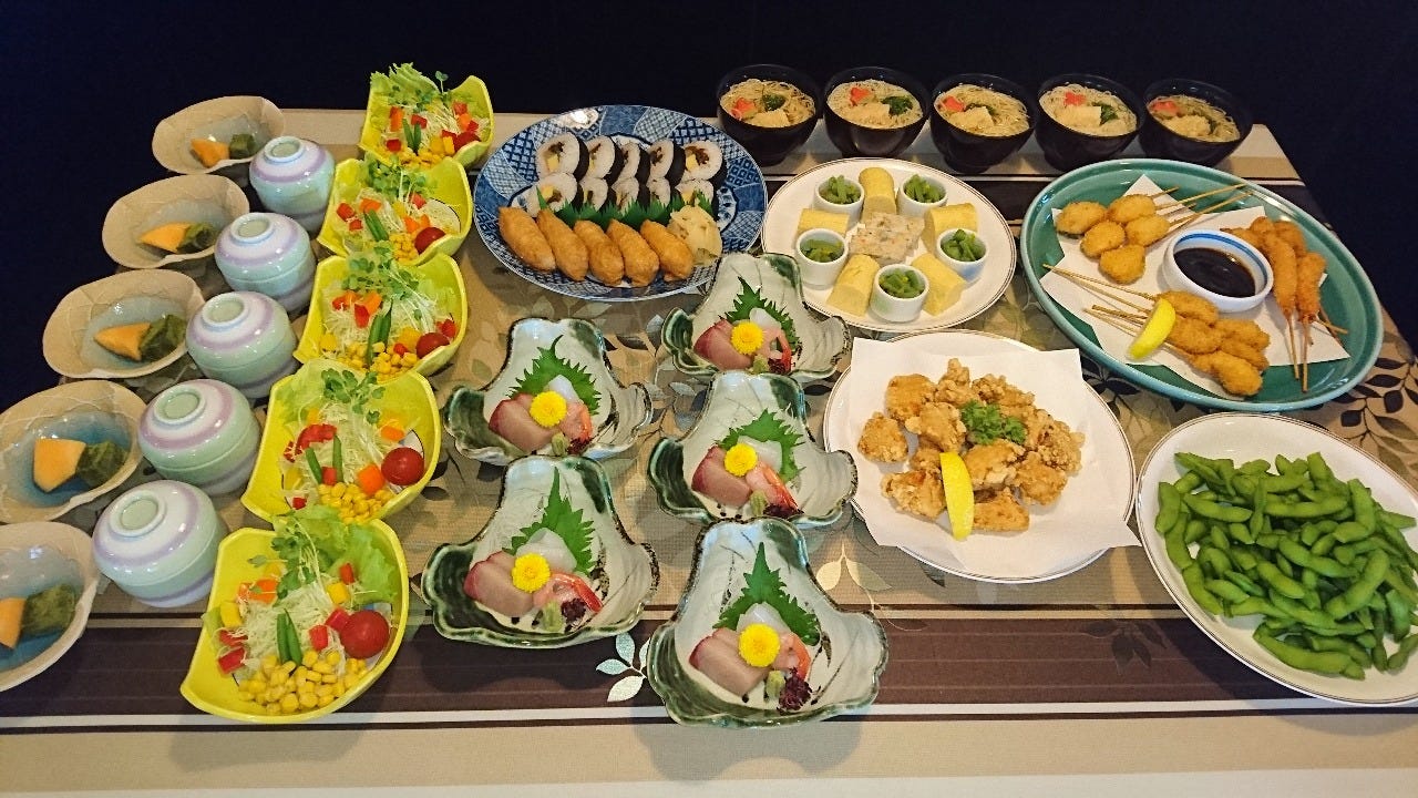 京料理 魚善 コース 夏限定 生ビール付飲み放題プラン 大皿料理 ぐるなび