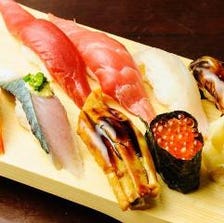 職人が握る本格的なお寿司を堪能！
