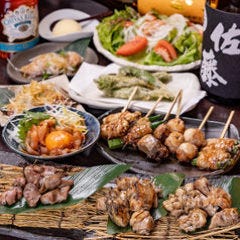 山小屋居酒屋 SUMIKA 炭家_【当店一番人気♪】2h飲放+地鶏のお造り・野菜肉巻き・焼き鳥等全8品オリジナルコース4,500円(税込)