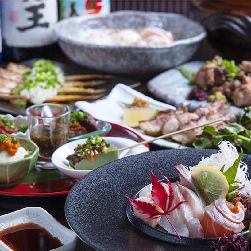 全8品 1分飲み放題 名物鯛めしと若鶏モモ炭火焼コース5500円 5000円 広島地酒も飲み放題の詳細 瀬戸内鮮魚と和牛 桜屋 広島市 居酒屋 ぐるなび