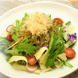 カリカリジャコの水菜サラダ