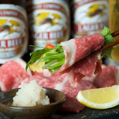 霜降りの伊万里牛をさっと炙っておろしポン酢であっさり食す。