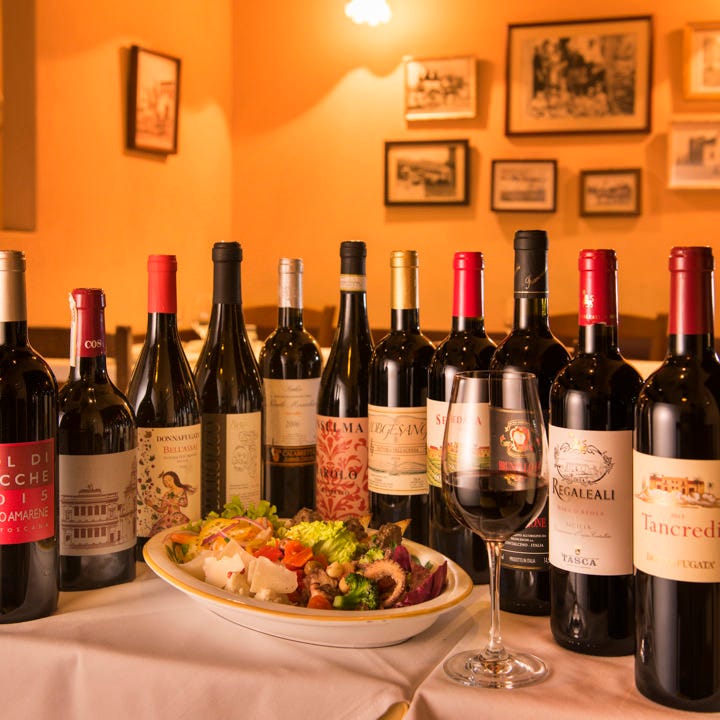 イタリア産ワインは70種以上ご用意！ワインリストにないものも