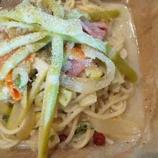 旬の食材を使ったパスタ