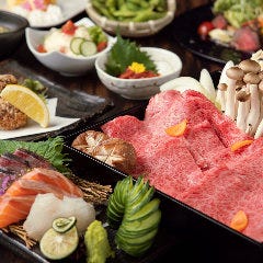 【がっつり牛肉鍋コース】2時間飲み放題付き7品 牛肉鍋付♪宴会コース3980円(税抜)