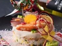 寿司ケーキ付きアニバーサリープラン　福籠（ふくろう）〈料理7品〉