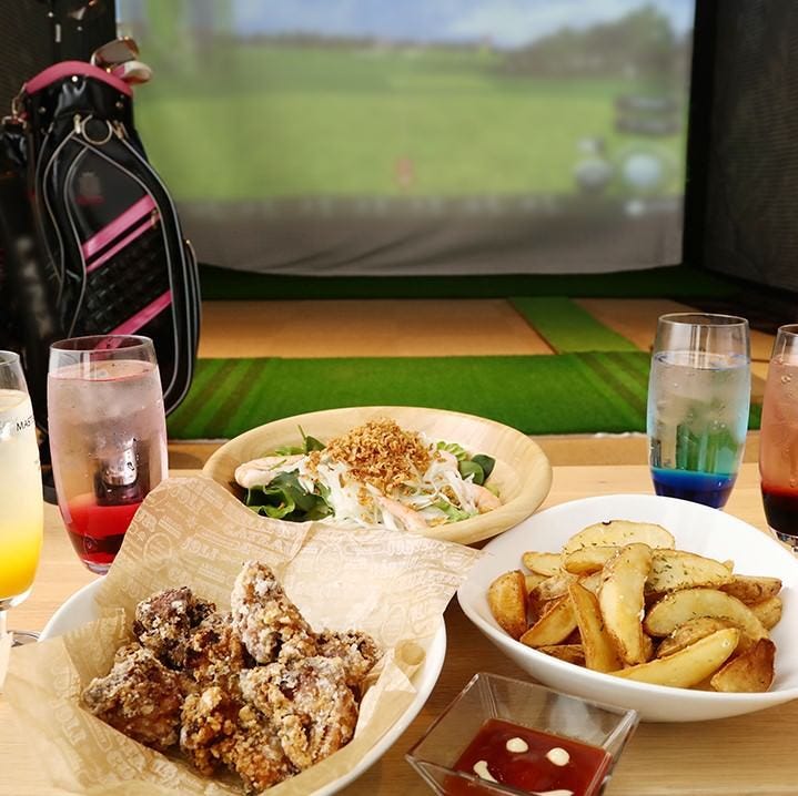 カフェ ダイニング G Catch コース 合コンや飲み会におすすめ 2時間飲み放題付 シミュレーションゴルフコース 5000円 ぐるなび