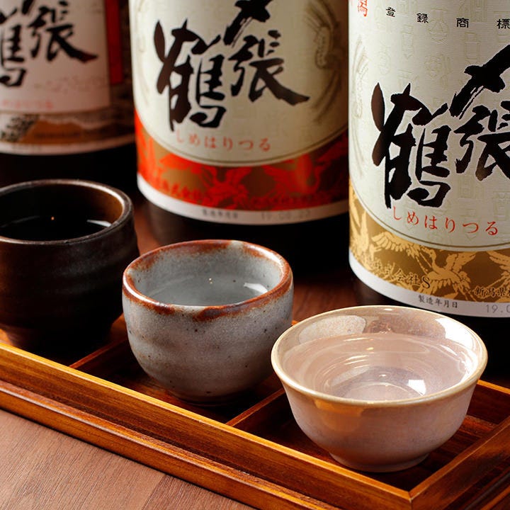 蔵元直送の日本酒3種を飲み比べ