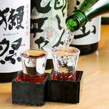 城コース　各宴会コースの料金＋600円（税込）で、日本酒・焼酎の銘柄がさらに充実のプレミアム飲み放題に